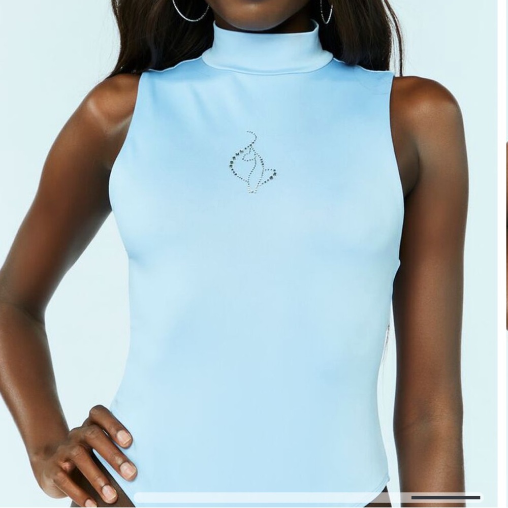 F21 x BABY PHAT Rhinestone Bodysuit | y2k